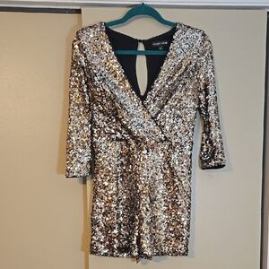 Midnight Doll Gold Sequined Romper SIZE 3